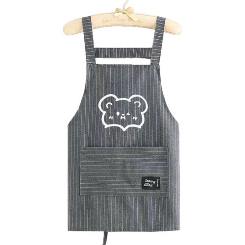 Apron short strap sleeveless kitchen home use comfortable breathable large pocket stain-resistant cover-up trendy vertical item bestseller