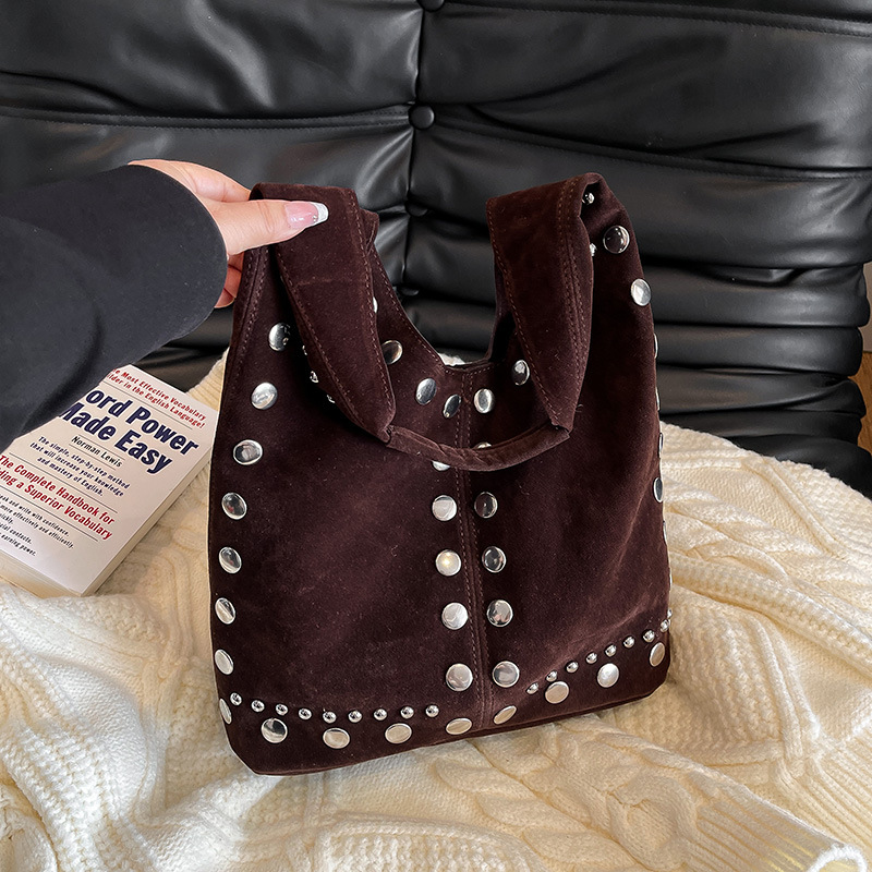 Borsa a spalla con borchie donna borsa a tracolla stile rétro_voghion.com