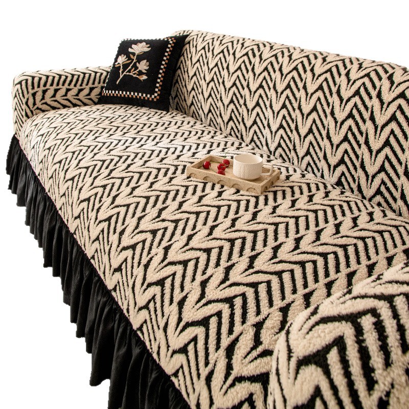 Rectal sofá cubierta 2025 nuevo peluche otoño invierno sofá cubierta protector todo incluido tela elástica cubierta completa