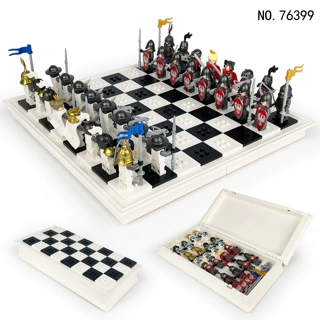 76399中古奇幻城堡桌游国际象棋儿童拼装小颗粒积木玩具跨境批发