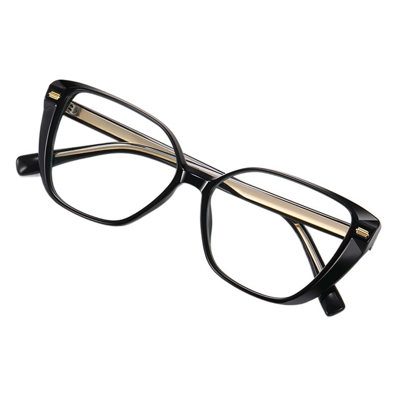 El Comercio exterior nuevo ojo de gato gafas Marco de las mujeres de moda ultra-luz gafas lisas TR-BC908 Placa de moda pierna anti-azul gafas de luz