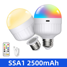 E26磁吸充电球泡灯 RGBCW三色无极调光遥控触摸定时照明灯