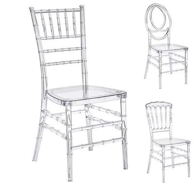 戶外婚禮透明塑料水晶椅樹脂椅宴會竹節椅亞克力椅子透明凳子餐椅