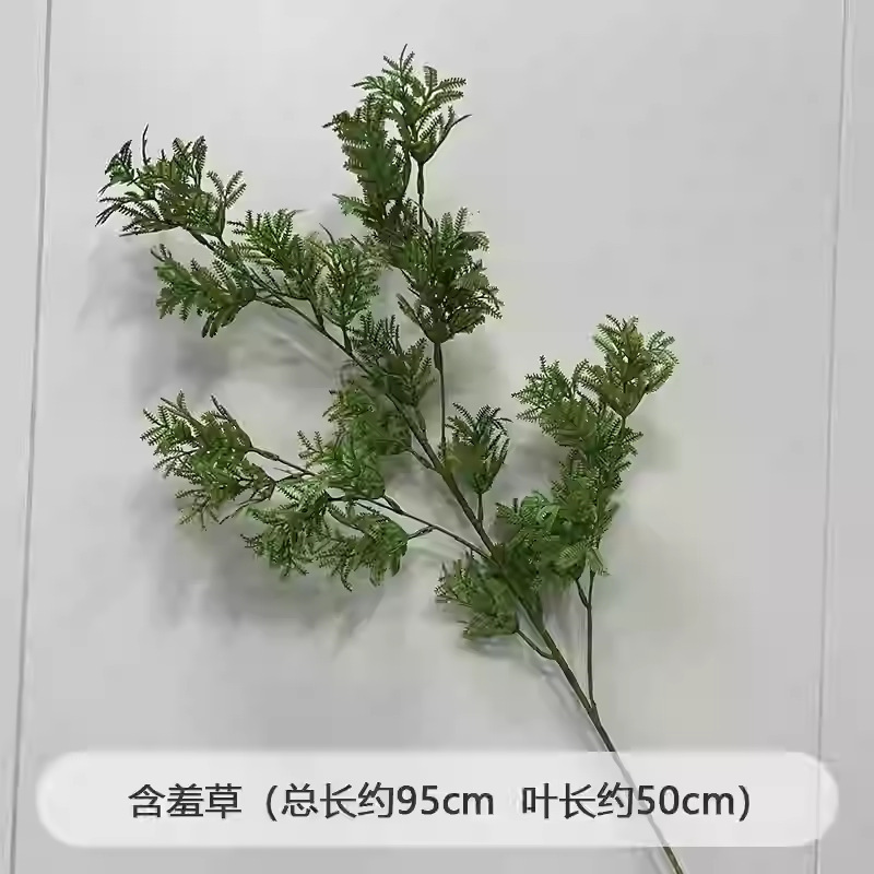 芦荀草绿植花龙须草假花白绿森系婚庆装饰自然风背景插花路引|undefined