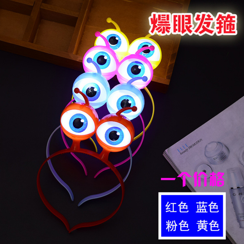 Concierto de apoyo accesorios luminosos toque de cabeza corn de ciervo corn de buey corn de cabello bandas de lámpara orejas de conejo corona al por mayor