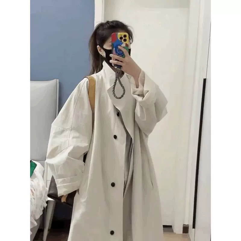 中长款风衣外套女 秋季小个子英伦风白色大衣2025时尚气质超好看
