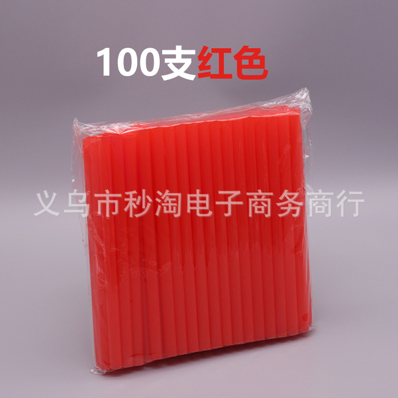 Punto de color desechable paja plana perla leche té paja gruesa hecha a mano diy11 * 210mm tubo recto de plástico