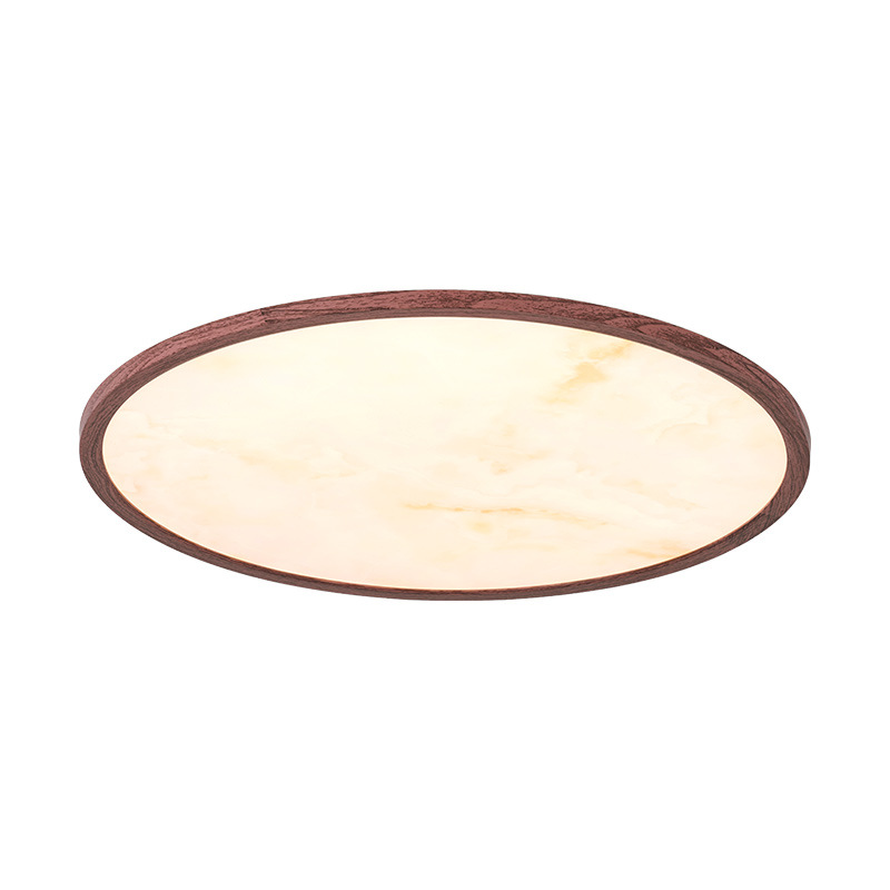 Lámpara de techo de dormitorio de estilo medieval minimalista ultra-delgada de seda simple color de nuez de espectro completo de la lámpara de estudio L263