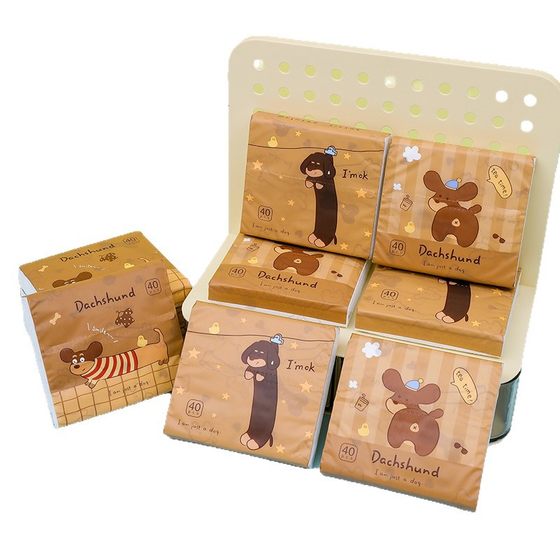 Colorful Printed Pocket Tissue Cartoon Pattern Paper Tissue 40 Sheets Portable Napkin Facial Tissue