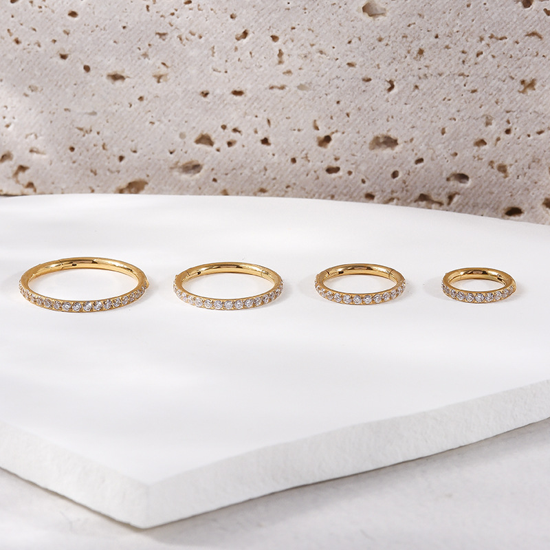 Women'S Gender Simple Style Style 1 Piece Nose Rings & Studs Simple Style Round Pure Titanium Inlaid Zircon Nose Pin