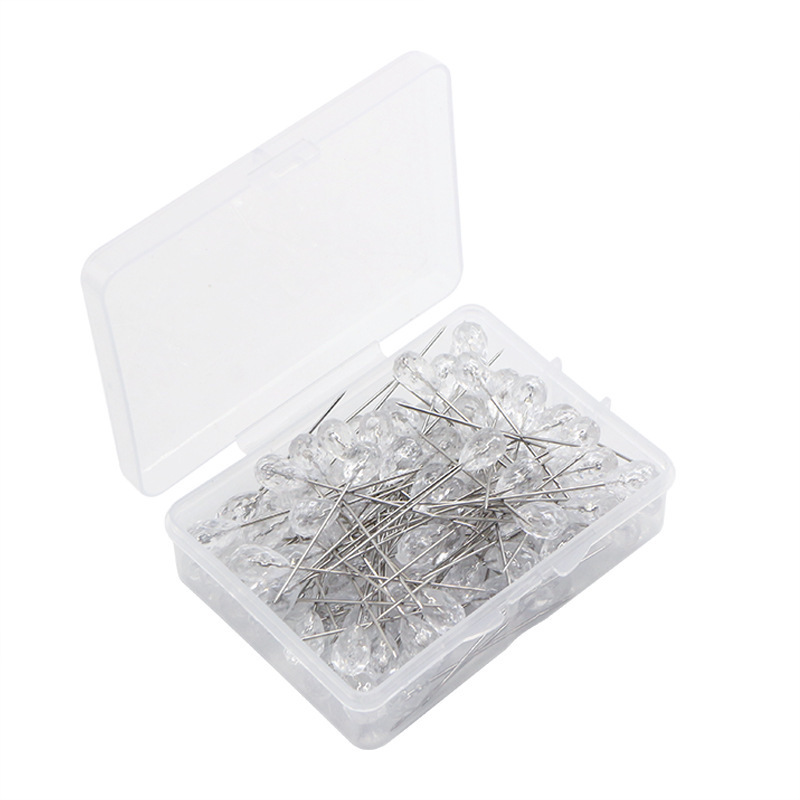 Aguja de diamante en forma de pera transparente posicionamiento de ropa en caja alfiler broche de alfiler grande transparente en forma de pera posicionamiento de alfiler recto