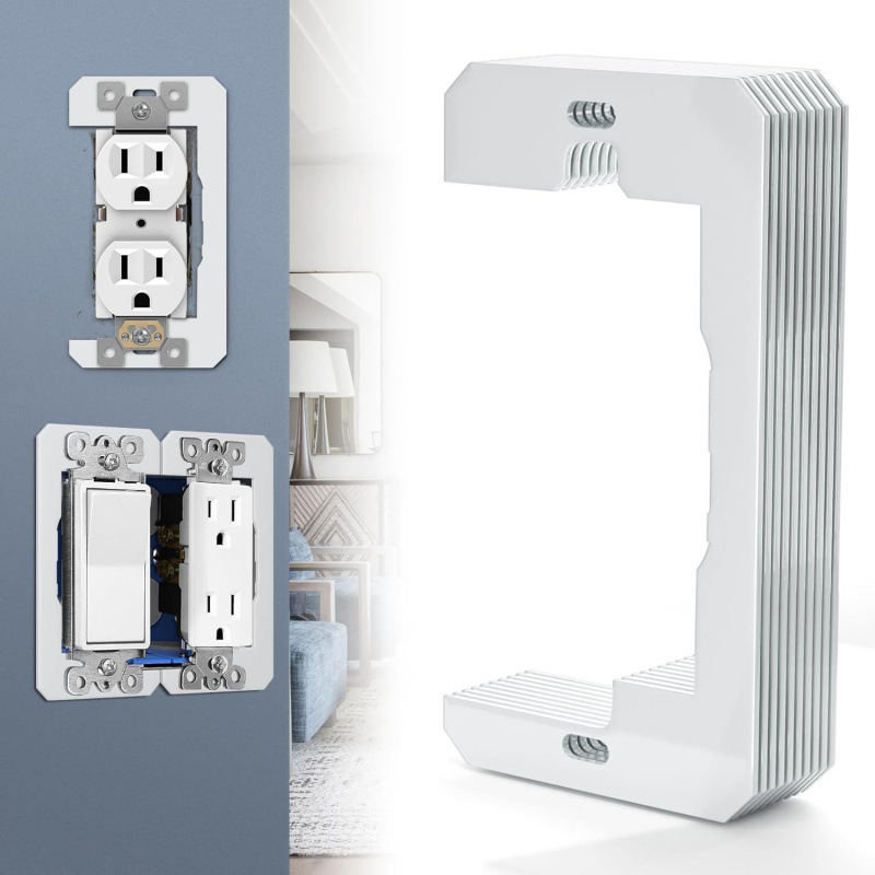 American outlet wall plate spacer metal flush mount installation device level adjustment plate Wall Plate Spacer