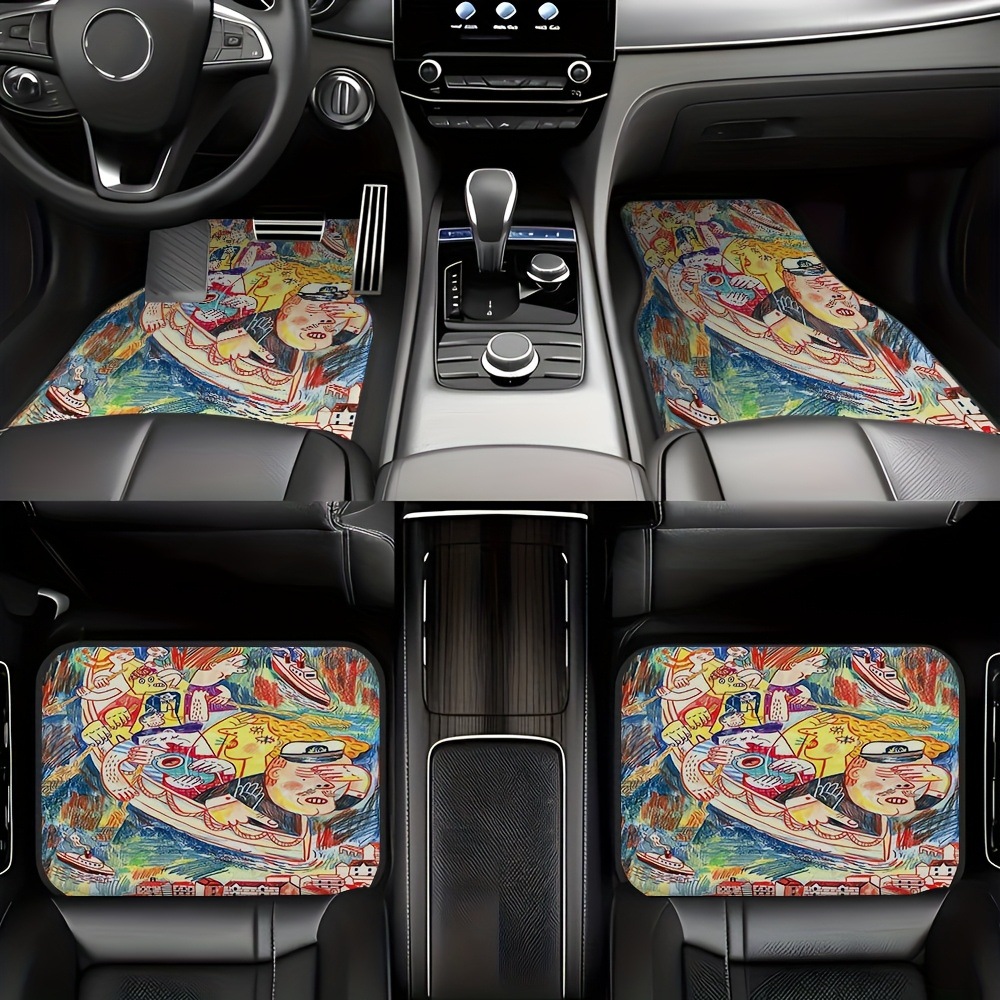 Cross-Border Amazon New American-Style Car Floor Mats Four-Piece Set, Dirt-Resistant Floor Mats, Wear-Resistant and Dust-Proof Mats