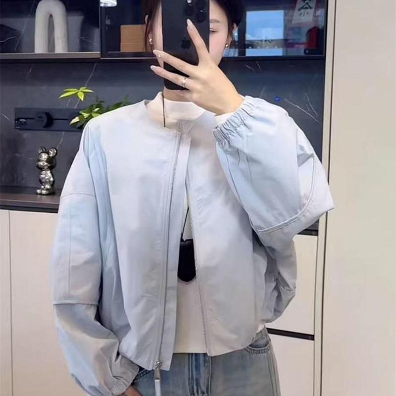 韩版极简纯色小个子百搭上衣2025秋季新款圆领薄款棒球服休闲外套|undefined