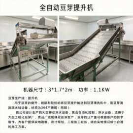 全自动豆芽清洗提升机 豆芽清洗机械 大型豆芽清洗不锈钢提升机