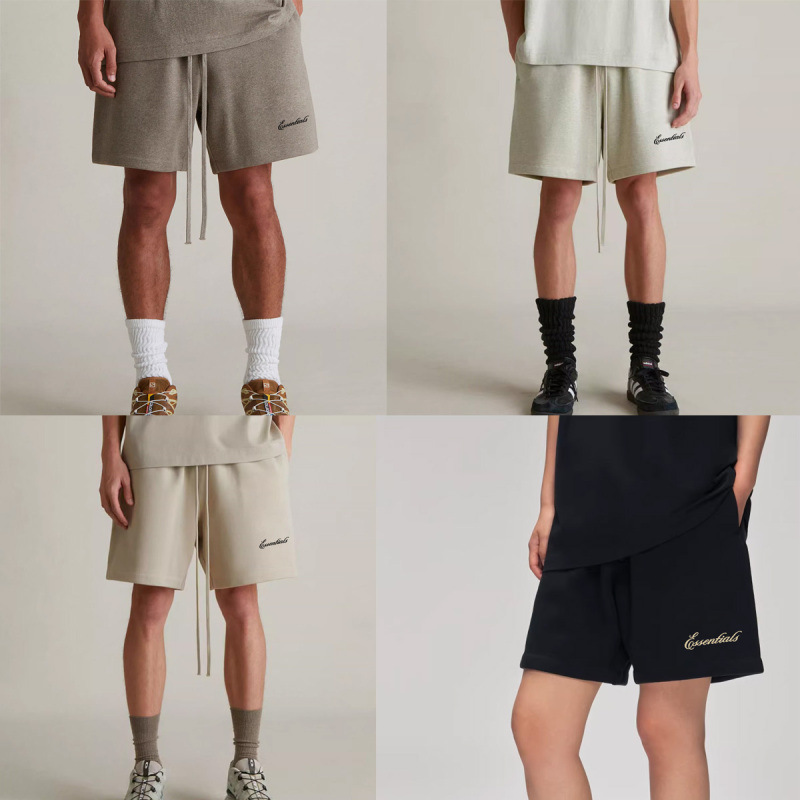 Essentials American High Street Fashion Brand Art Logo Print Spring and Summer Drawstring Casual Shorts for Men and Women