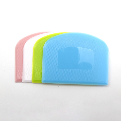 Plastic PE Soft Scraper Dough Scraper Cake Scraper Noodle Scraper Semi-Circular Trapezoid Dough Scraper Baking Tool Home Use