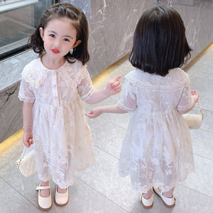 女童连衣裙夏装2021年新款超仙女孩蕾丝公主裙洋气夏季女宝宝裙子