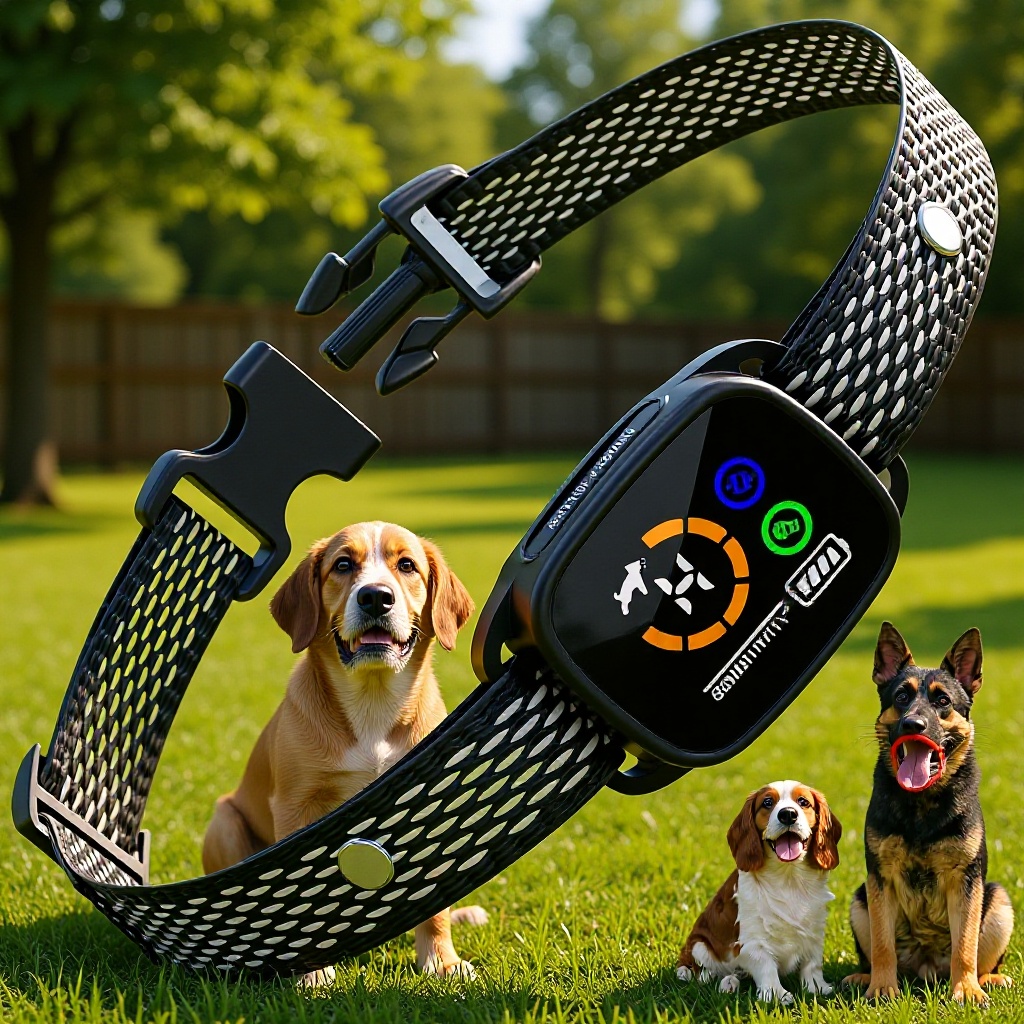 跨境彩屏款止吠器自动训狗器震动项圈宠物训练用品防狗叫止吠神器