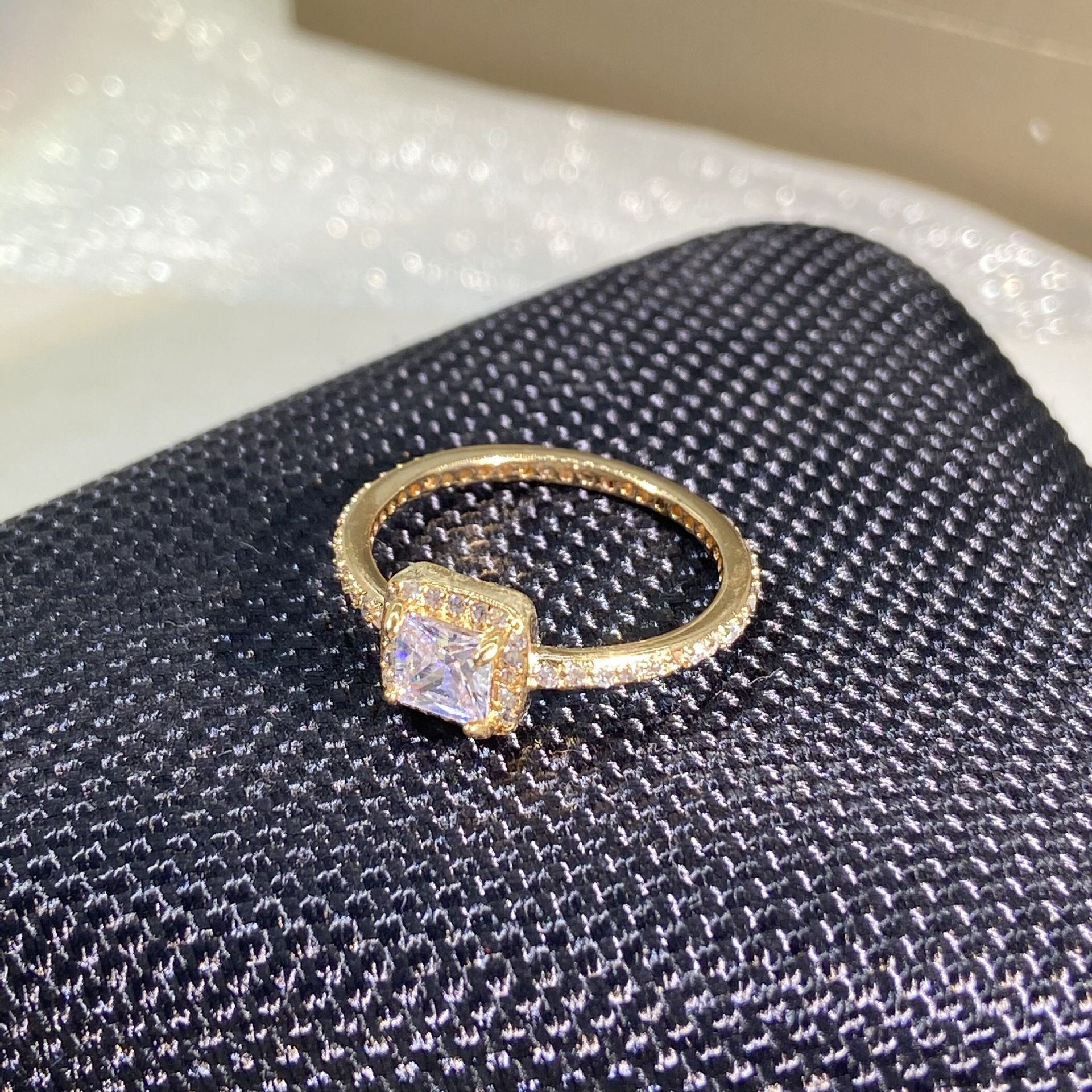 Champagne Color Princess Cut Ring