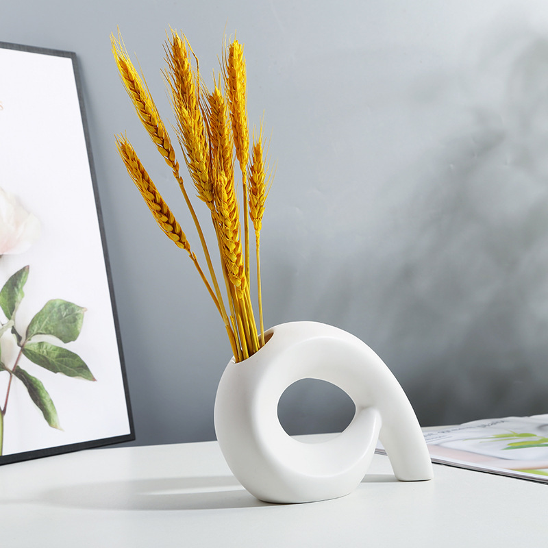 Jarrón de cerámica seca nórdica INS, creativo, para agua, decoración de oficina, sala de estar o comedor, para fotografía