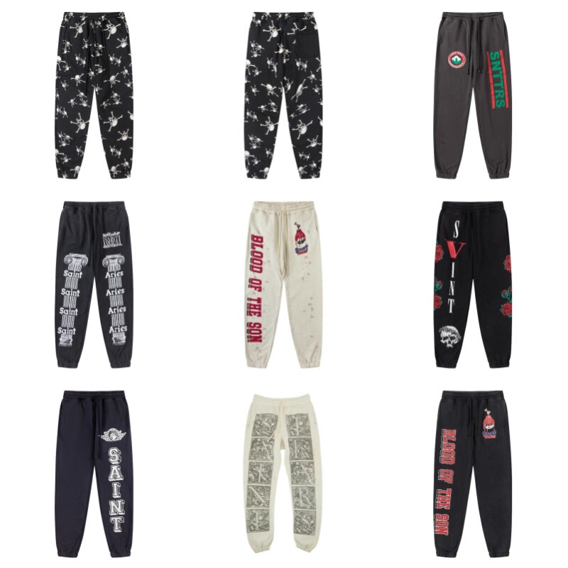 Saint Michael American retro letter printing men and women couple washed distressed loose casual pants trousers Saint Michael American retro letter printing men and women couple washed distressed loose casual pants trousers