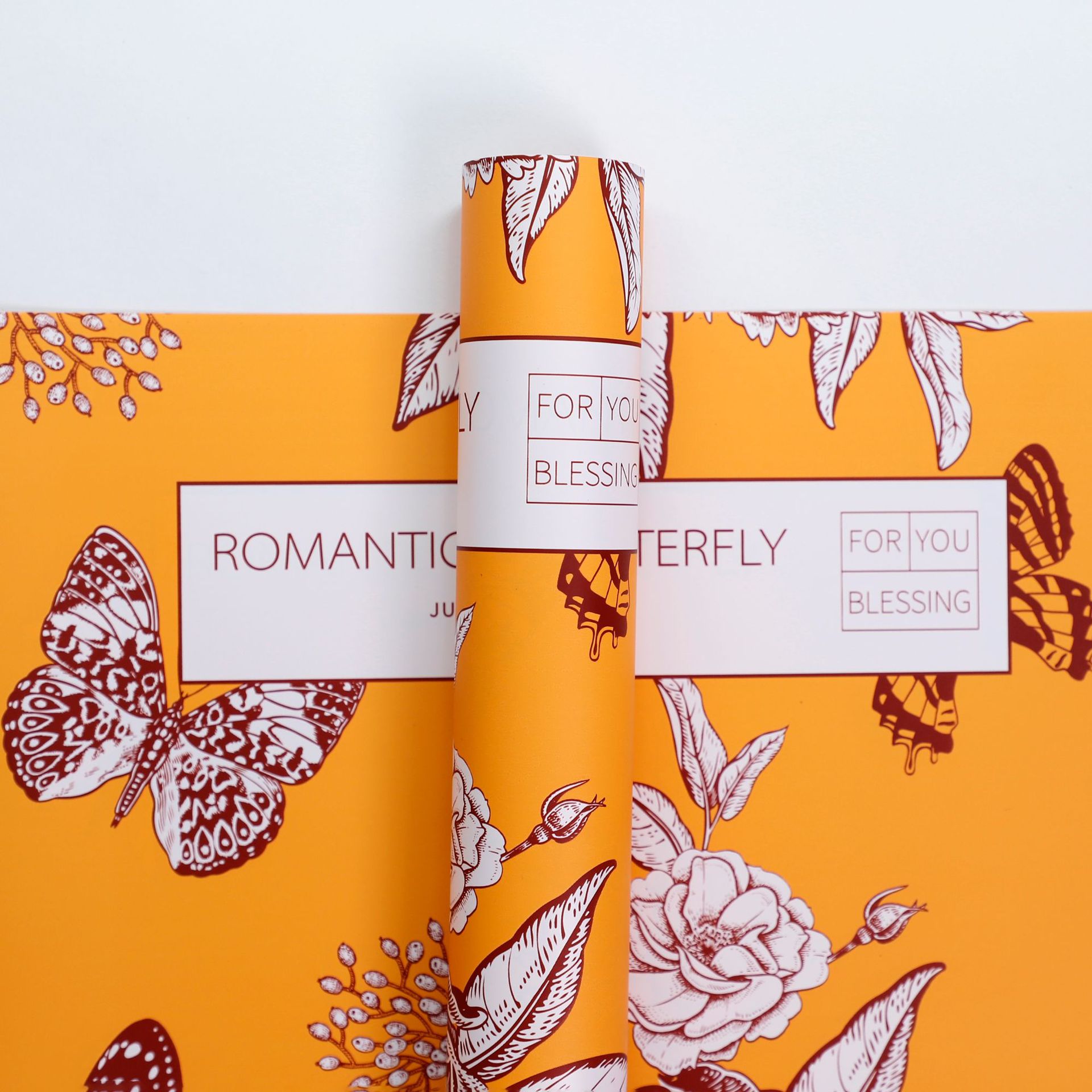 Papel de pluma de mariposa de flores de estilo retro papel de embalaje de flores impermeable florista papel de embalaje de flores