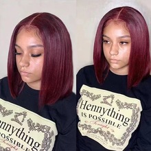 Cross-border adorable bobwigs damas cortos cortos y recto frente encaje fibra química capuchilla rosa pelucas