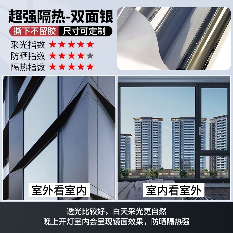窗户透光不透人玻璃贴纸隔热膜遮光贴纸阳台窗户防偷窥隐私高级感|undefined