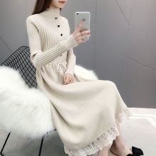 2025秋冬打底衫蕾丝毛衣针织半高领系带时尚显瘦配大衣连衣裙女装