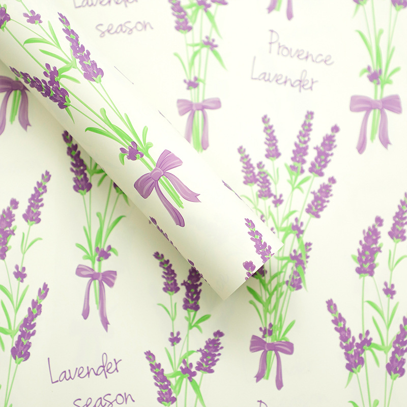 HUAXI PEWIN Papel de lavanda flor flor flor florista ramo DiDi regalo papel de envoltura de flores materiales de papel elegantes