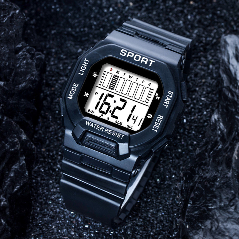 Nuevo estudiante reloj electrónico pequeño cuadrado macaron moda hombres y mujeres al aire libre LED multifunción deportes reloj electrónico