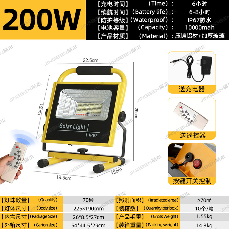 Versión de control remoto inteligente-200W (6-8 horas)