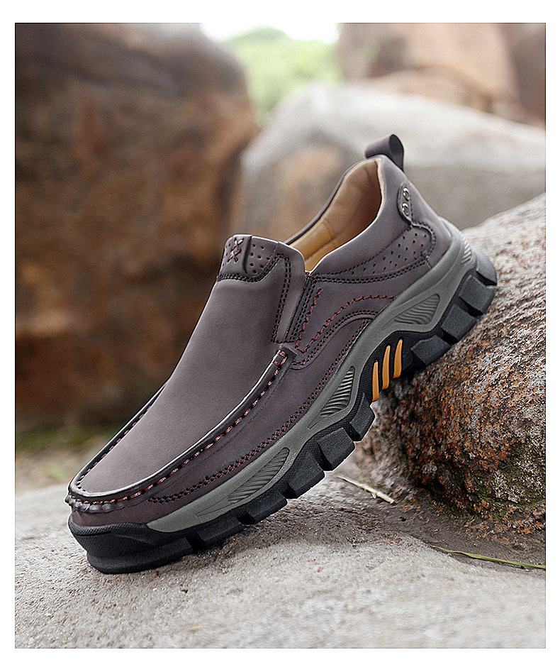 Large Size Driving Men's Outdoor Casual Shoes, Leather Shoes For Middle-aged And Elderly Dads_vogvips.com
