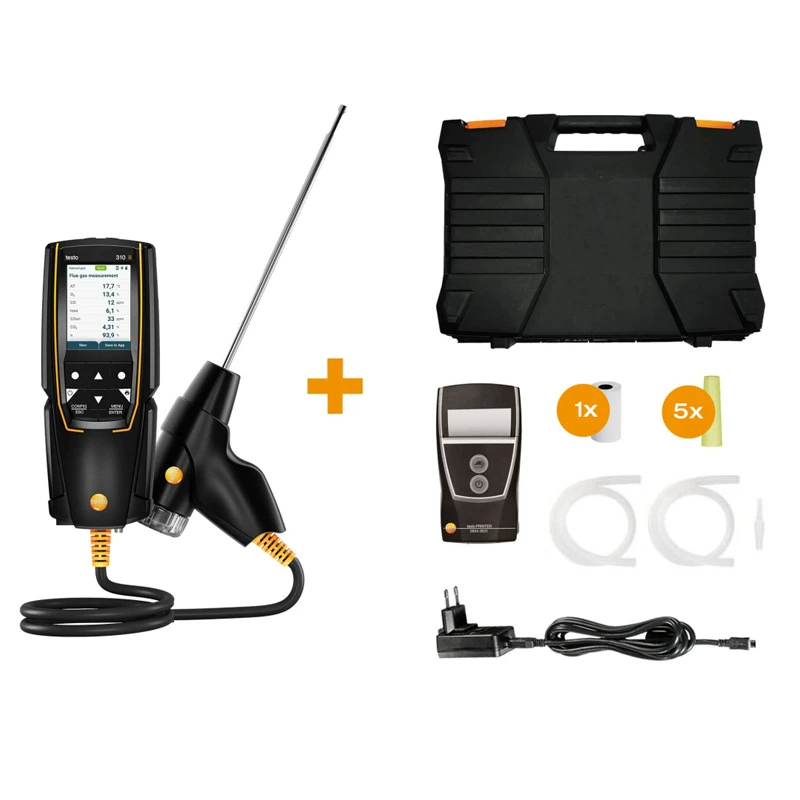 Testo 310 II-Анализатор дымовых газов, включая принтер