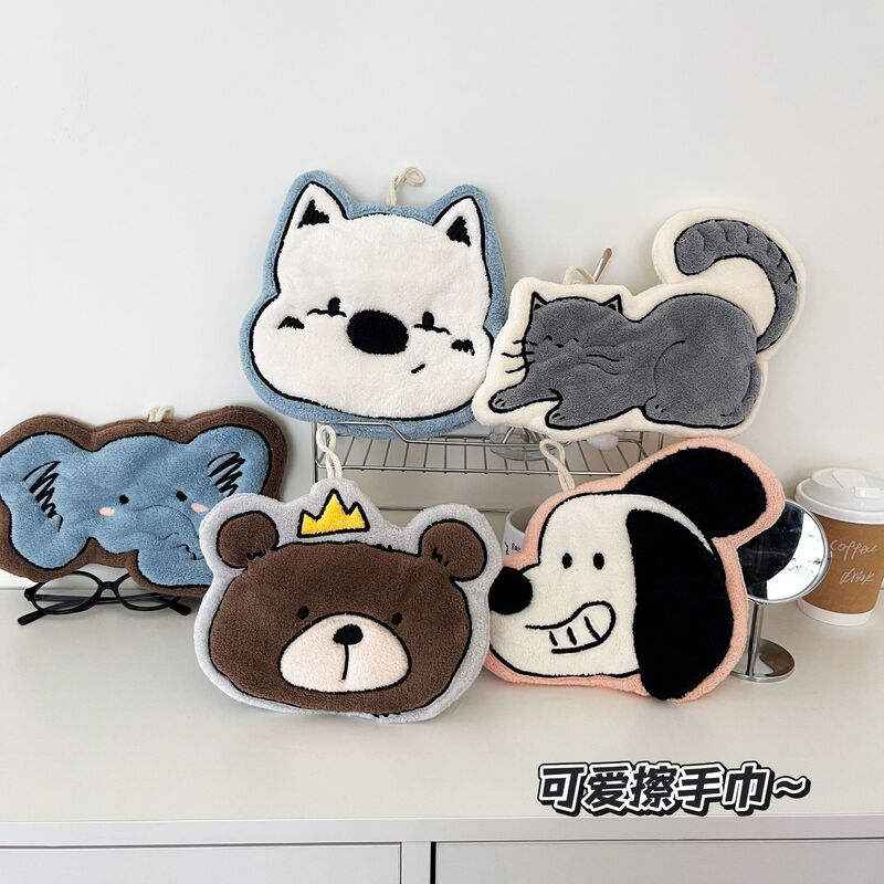 Copyright Hanging Thickened Super Absorbent Cute Cartoon Hand Towel Coral Velvet Small Square Towel Kitchen and Bathroom Dual Use Copyright Hanging Thickened Super Absorbent Cute Cartoon Hand Towel Coral Velvet Small Square Towel Kitchen and Bathroom Dual Use