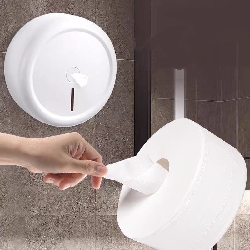 800g Two-Layer and Three-Layer Center-Punched Jumbo Roll Paper, Large Roll Toilet Paper, Commercial Use, Whole Box, Hotel Toilet Paper