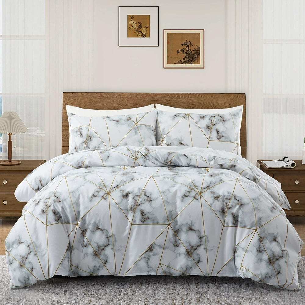 (Cross-border trading), marble double-sided duvet cover, bedspread, set, 3 piece set