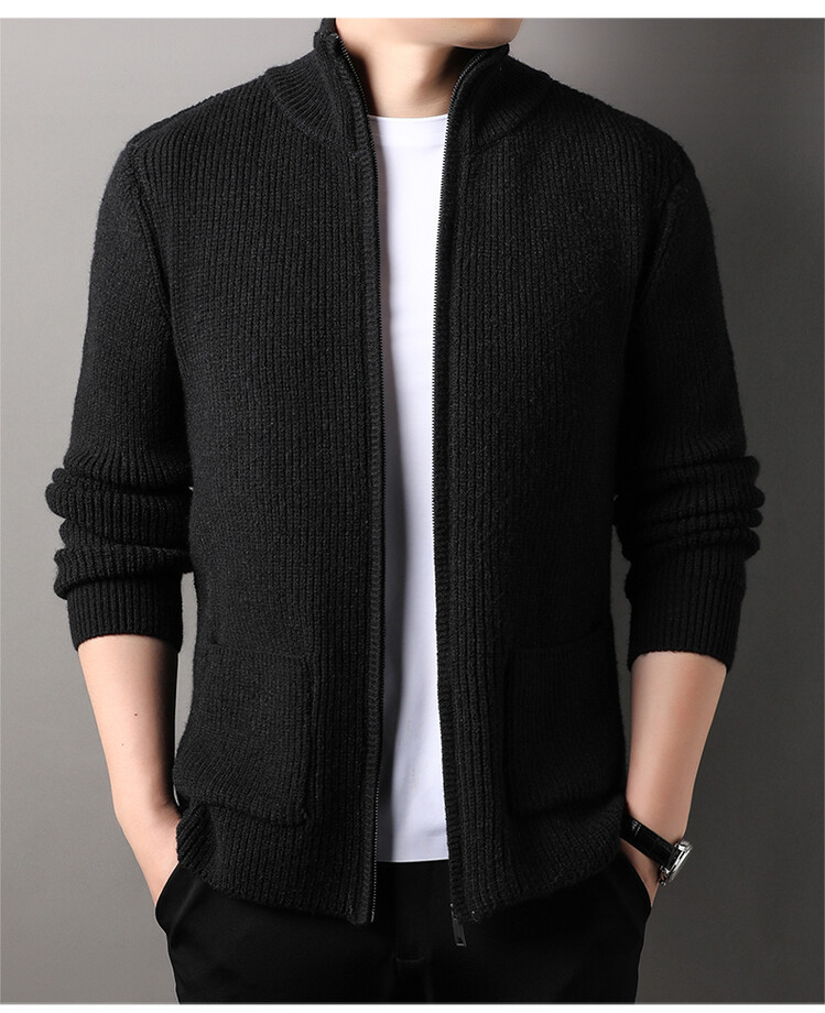 Suéter nuevo comercio exterior hombre de punto cardigan de mediana edad suelto simple de manga larga otoño invierno tendencia suéter de hombre
