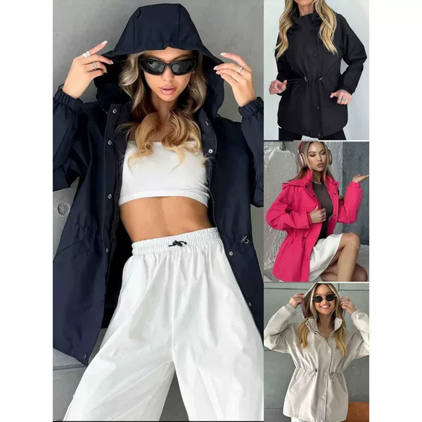 Women's Waterproof Jacket Slim-Fit Windbreaker Windproof Jacket 915