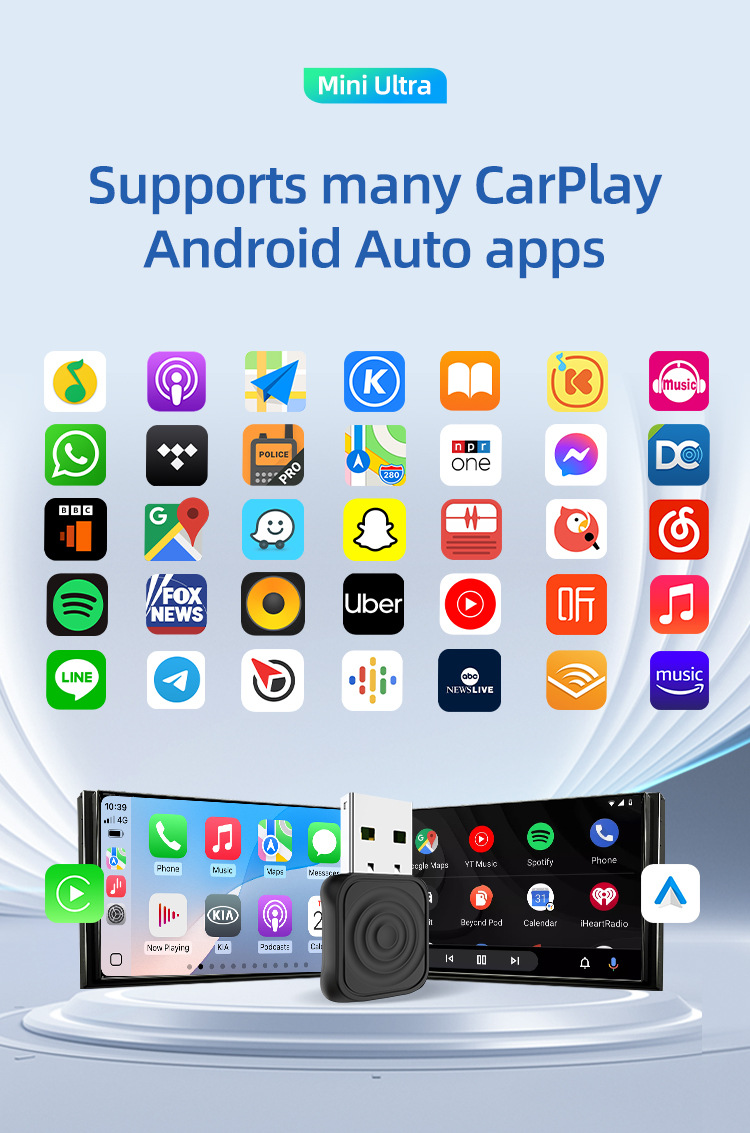 Cross-Border Carlinkit Original Car Wired to Wireless Carplay Two-In-One Interconnection Android Auto Box