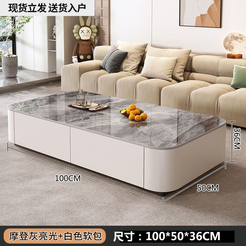 2024 nuevo tipo de mesa de té sala de estar doméstica piso pequeño moderno mesa de té de lujo ligera combinación de gabinete de televisión de tabla de roca