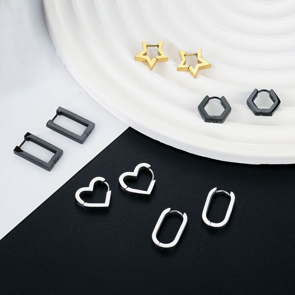 geometric universal earrings stainless steel
