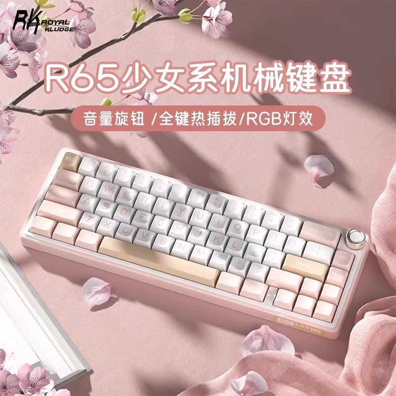 Rkr65 Mechanical Keyboard Bluetooth 2.4g No/Wired Three-Mode Gasket Customized Hot-Swappable Rgb Hot-Swappable Rkr65 Mechanical Keyboard Bluetooth 2.4g No/Wired Three-Mode Gasket Customized Hot-Swappable Rgb Hot-Swappable