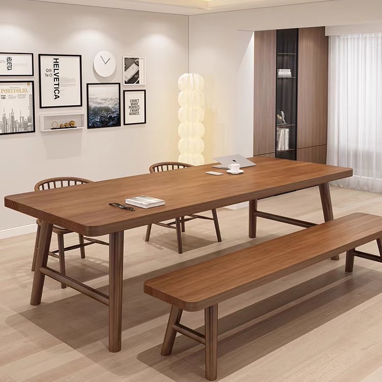Solid Wood Large Long Desk Living Room Double Study Reading Table Simple Modern Office Computer Desk Conference Table Workbench