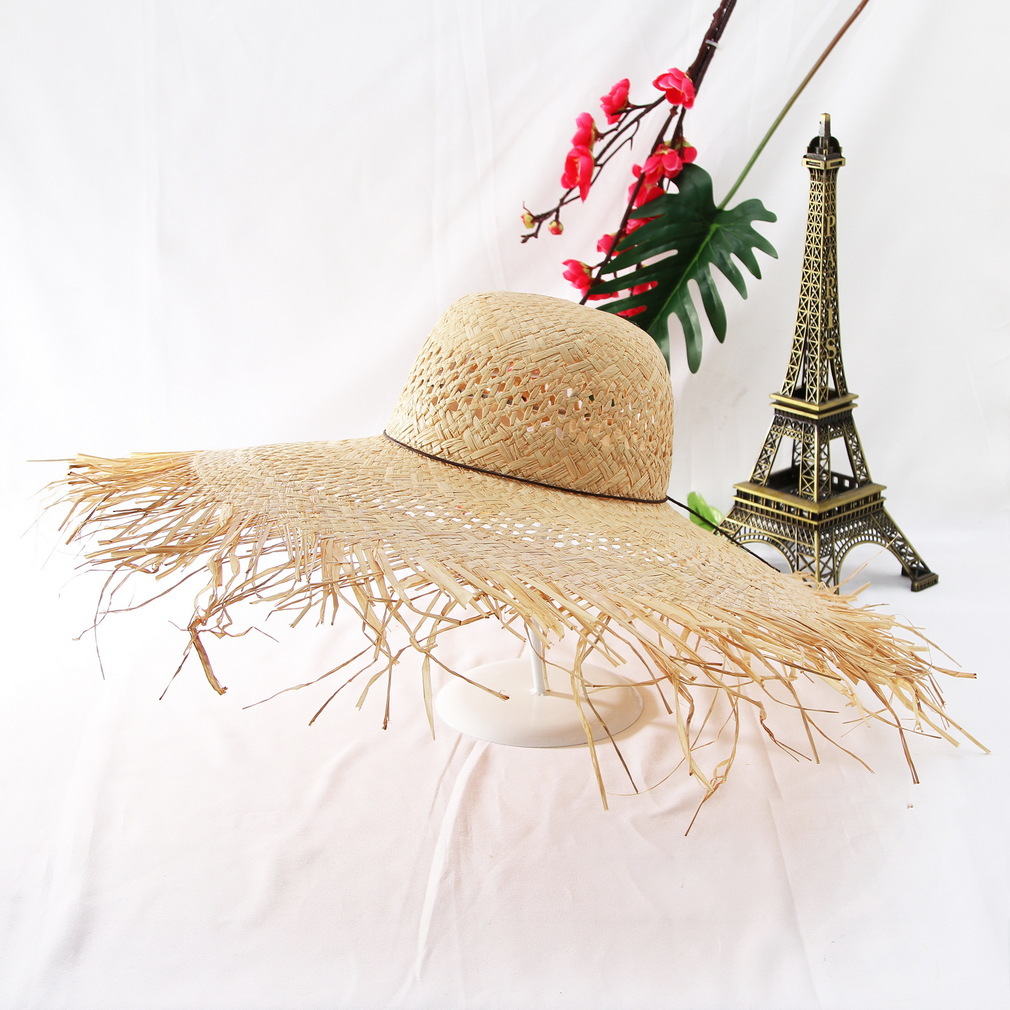 Women's Large Brim Straw Beach Hat For Sun Protection And Summer_voghion.com