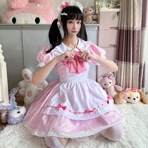 Japanese sweet and cute pink and white maid outfit cosplay Lolita lolita two-dimensional soft girl maid uniform