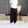 大码腰部男士春夏亚麻裤