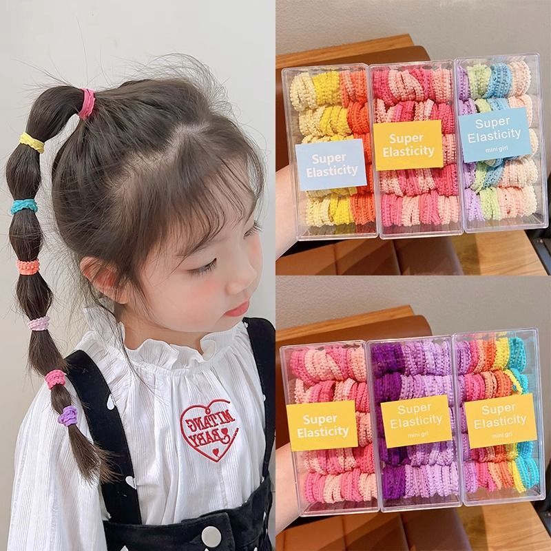 Correas para el cabello de los niños accesorios para el cabello de princesa de alto valor para las niñas pequeñas atar la cuerda para el cabello sin dañar la banda de goma del cabello nueva cuerda para la cabeza de color caramelo