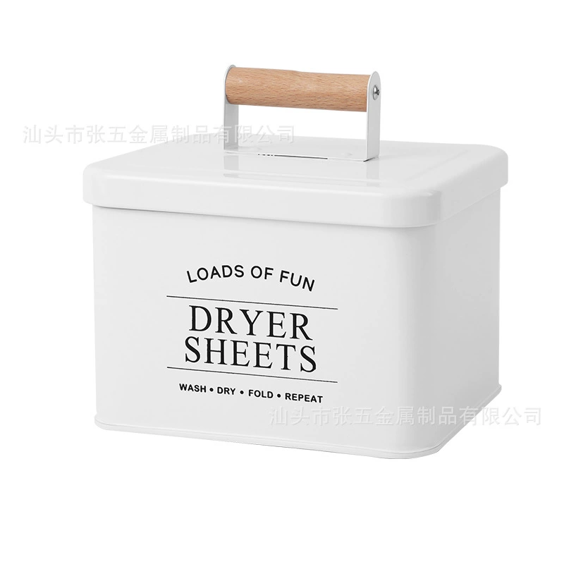 Заводская прямая продажа металлическая оцинкованная железная коробка для стирки сгущенных шариков коробка для хранения влагонепроницаемый герметичный стиральный порошок бочка с деревянной ручкой